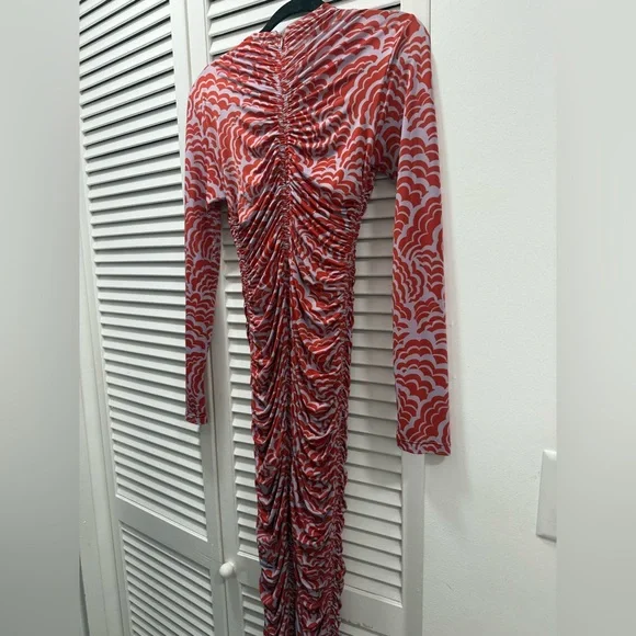 A.L.C. Ansel Ruched Long-Sleeve Body-Con Midi Dress - Picture 7 of 8